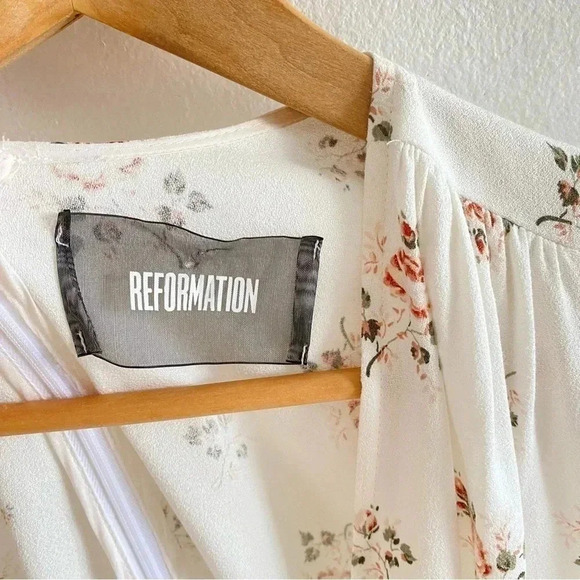 Reformation Aster Floral Dress Sz 2 - Picture 4 of 10